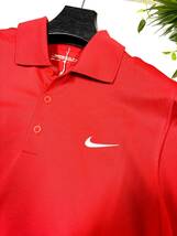 新品タグ付き　NIKE GOLF DRY-FIT　ナイキ　ゴルフウェア　ポロシャツ　半そで　レッド　ナイキマーク　メンズS_画像3