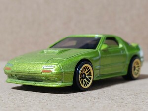 ◆ホットウィール/Hot Wheels(約1/64)◆マツダ・サバンナ・RX-7(FC3S/黄緑メタ)◆ルース/ほぼ美品★夢屋HW006★