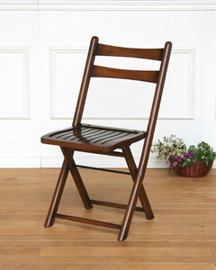折りたたみ式 チェア オーク材 椅子 アンティーク調 英国スタイル お洒落 玄関 リビング コンパクト 軽い 板座 天然木 シンプル 北欧