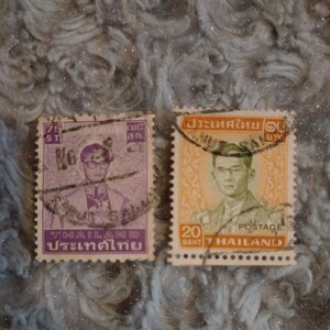 タイ 切手 2枚セット ☆ ラーマ9世 プミポン国王 ☆ THAILAND