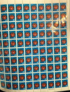 ふみの日　男の子　切手シート 60円100面1シート　カラーマーク　1981年発行