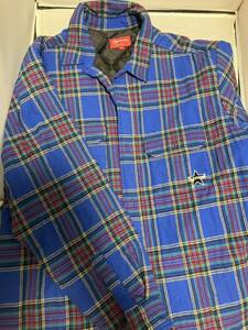 Supreme Quilted Plaid Flannel Shirt 21FW シュプリーム　長袖シャツ 長袖 ブルー　Lサイズ