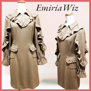 定価1.78万 EmiriaWiz エミリアウィズ ワンピース フリルウール混ミニドレス