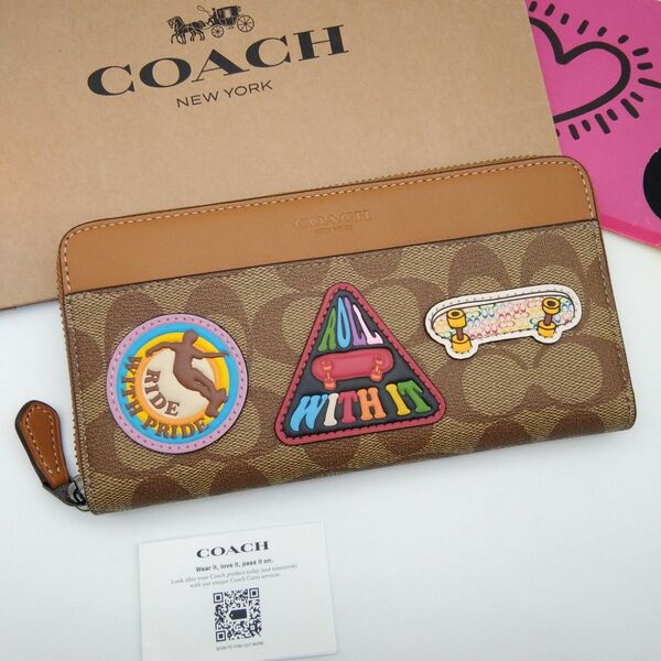 新作　新品　COACH　長財布　メンズ