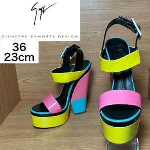 * очень популярный * Giuseppe Zanotti дизайн сандалии толщина низ многоцветный эмаль 