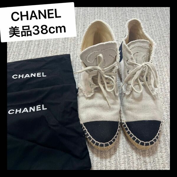 CHANEL 38cm 美品　エスパドリーユ スニーカー