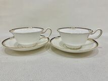 R4A713◆ ウェッジウッド WEDGWOOD キャベンディッシュ Cavendish カップ&ソーサー ティーカップ 金彩 2客セット_画像1