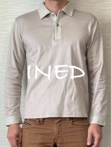 【INED】Long Sleeve Polo Shirt /Free