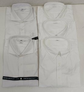 1113-1☆1円スタート☆未使用品　ユニクロ シャツ　５着セット　size XL カラーWhite　袖丈約58cm×着丈約80cm