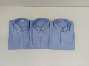 1113-2☆1円スタート☆未使用品　ユニクロ オックスフォードシャツ　3着セット　size XL カラーBlue　袖丈約60cm×着丈約82cm