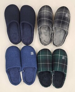 1114-6☆1円スタート☆未使用品　ユニクロ ルームシューズ　４足セット サイズ L(27cm) カラーDarkGray,Green,Blue,Navy