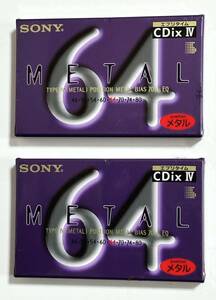 【未使用 未開封】 SONY エブリタイム CDix Ⅳ METAL メタル カセットテープ 64分 2本セット 当時物 k