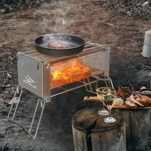 ステンレス製 焚き火台 ストーブ キャンプ 薪くべやすい ファイアーディスクの画像6