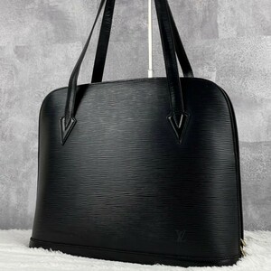 1円~ 極美品 ルイヴィトン LOUISVUITTON トートバッグ ハンドバッグ ビジネス 通勤 オールレザー エピ リュサック ファスナー 肩掛け 黒