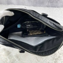 1円~ 極美品 COACH コーチ A4 通勤 通学 書類 メンズ ビジネスバッグ ブリーフケース ショルダー 2way シグネチャー PVC レザー ブラック_画像9