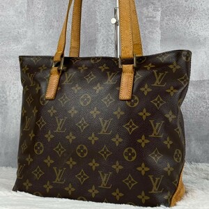 1円~ 極美品 ルイヴィトン LOUISVUITTON ハンドバッグ トートバッグ PVC ヌメ革 モノグラム 総柄 カバピアノ ファスナー 肩掛け ブラウン