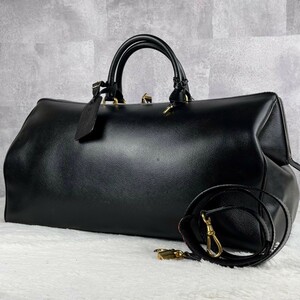 1円~ 極美品 CELINE セリーヌ A4 通勤 書類 旅行 出張 ボストンバッグ ハンドバッグ ショルダー 2way ファスナー 斜め掛け ブラック