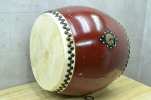 C835# японский барабан # большой futoshi тамбурин без тарелочек # nagadodaiko # ударные инструменты # традиционные японские музыкальные инструменты # тамбурин без тарелочек поверхность диаметр φ( примерно )52.5cm, общая длина ( примерно )61cm# выход звука OK