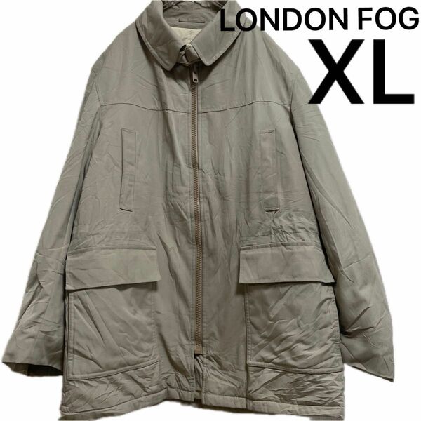 ロンドンフォグ　ステンカラーコート　キルティング　XL　ベージュ　ヴィンテージ　90s
