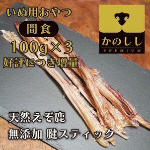 鹿肉　腱スティック（アキレス腱など）100g×3袋