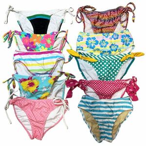 7【整理品リサイクル】ビキニパンツ10枚セット（S～L）★ロキシー・billabongなど★紐パンなど