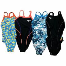 34【整理品リサイクル】MIZUNOアリーナSPEEDO4枚セット女子競泳水着(120～140)★タフスーツ・エンデュランス・エクサスーツ_画像1