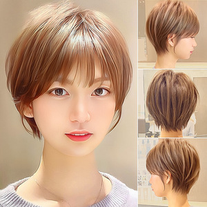  popular wig lady's person wool 100% Bob wig Short wig nature hair wig wig hair removal . white ... full wig light wool increase wool 