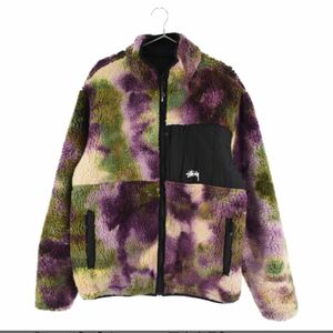 希少　リバーシブル　即完売　STUSSY(ステューシー) L ダイダイ柄　ボア　フリース　リバーシブルジャケット