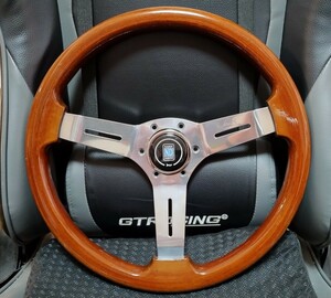 即決 正規品 NARDI ナルディ コンペティションφ36.5 ウッドステアリング ポリッシュスポーク 送料無料