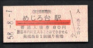 （京王帝都電鉄）めじろ台駅８０円