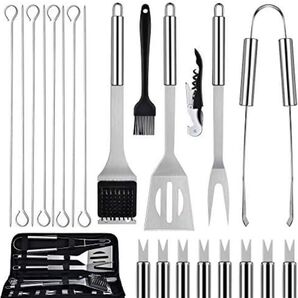 バーベキュー 調理器具 BBQセット 収納バッグ付き 22点セット