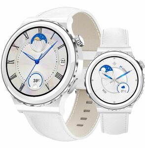 女性スマートウォッチ,レディース ファッション腕時計,Bluetooth通話,歩数計,消費カロリーIP67防水(銀)