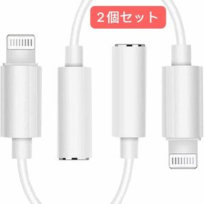 iphone 変換アダプタイヤホン ジャック 3.5mm 高耐久 (iOS16/15/14/13対応）2本セット