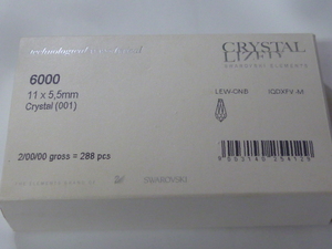 ◎④SWAROVSKI　ELEMENTS　6000　11×5.5㎜　Crystal（001）10個セット!!　スワロフスキー