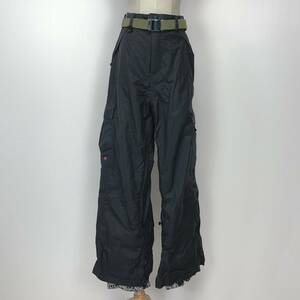 X182 美品 Quiksilver クイックシルバー メンズ ボトムス スキー・スノーボードパンツ ベルト付き 一部裏起毛 Mサイズ グレー 灰 スポーツ