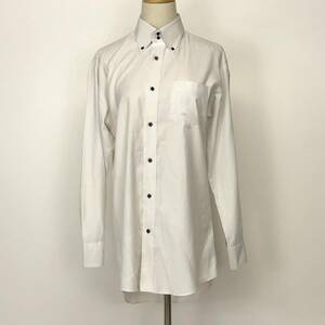 X334 BRICK HOUSE ブリックハウス メンズ トップス ワイシャツ 長袖 Lサイズ ホワイト 白 ネイビー 紺 綿素材含 オフィスカジュアル 春秋