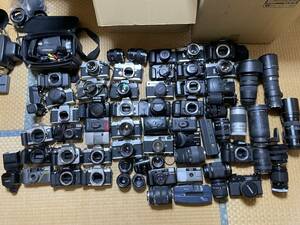 ★大特価★カメラ レンズ 80個以上　ジャンク　まとめ　Canon Nikon SONY PENTAX Konica FUJIFILM SIGMA TAMRON★現状品★ダンボール3箱分