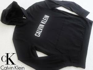 新品★カルバンクライン★ブラック パーカ★ホワイト ロゴプリント★カットソー アウター 黒 白 XL★CALVIN KLEIN CK★177