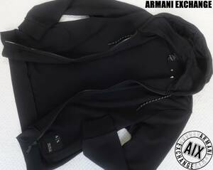  new goods * Armani * organic black parka * front opening cut and sewn * Gold Logo * outer black gold XL*AX ARMANI*182