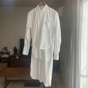 希少　COMME des GARCONS SHIRT コムデギャルソンシャツ 長袖 白シャツ レイヤード ロングシャツ