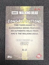 The Walking Dead Road To Alexandria Trading Card Emily Kinney as Beth Relic Card ウォーキングデッド ベス 衣装カード_画像2