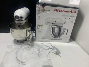 KitchenAid　キッチンエイド　ARTISAN　Model：KSM150　KSM150WH　ホワイト　スタンドミキサー　卓上ミキサー　箱有　写真追加有