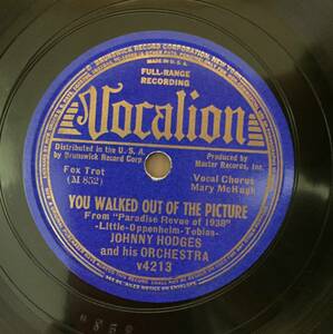 LESTER YOUNG Vocalion 　original盤　78rpm　SP (YOU WALKED OUT OF THE PICTURE / EMPTY BALLROOM BLUES)