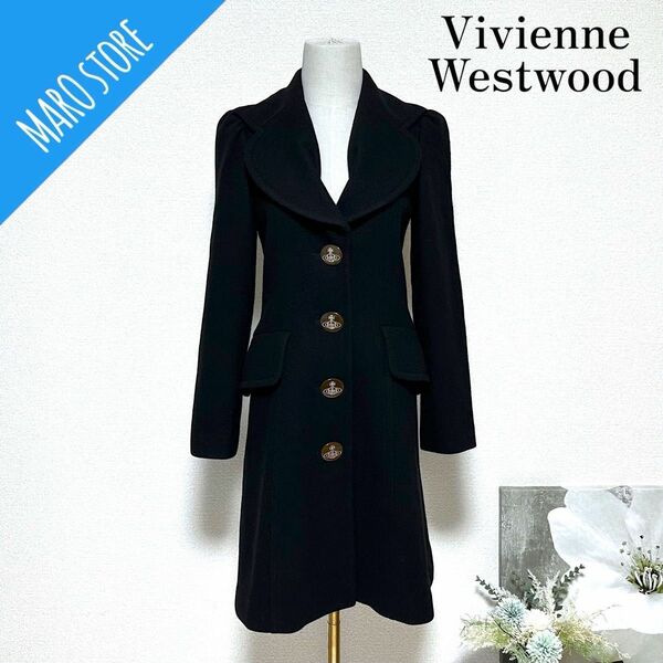 Vivienne Westwood ラブ コート ハート 襟 オーブ ボタン ロングコート