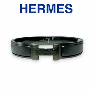 エルメス バングル クリックHH ソーブラック 黒 マットエナメル ブランド HERMES Hロゴ