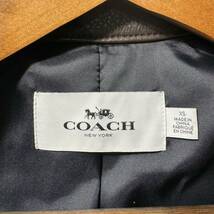 《美品》COACH コーチ レザージャケット 牛革 カウレザー ブラウン 茶 シングルライダースジャケット メンズ レディース XS S-M位_画像8