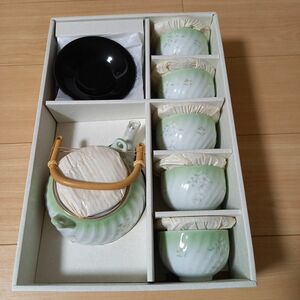 有田焼　茶托付番茶器揃　京の花