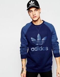 adidas adidas Originals アディダスオリジナルス トレフォイルロゴ　スウェット AB7596 紺　XS