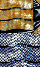 スパンコール　ＰＵブルゾン　 隅切角に揺り三【5200-Ｓ】ブラック（銀柄）【LLサイズ】華やかなスパンコール刺繍を施したブルゾン！_画像3
