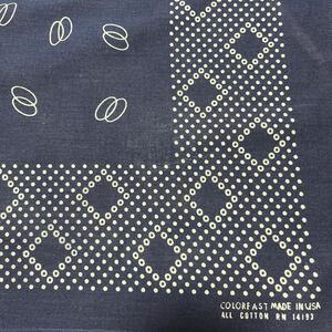 レア　コーヒー豆柄　ビンテージ　バンダナ　vintage bandana